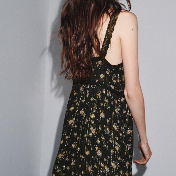 ZARA Long Floral Print Dress - Picture 3 of 6